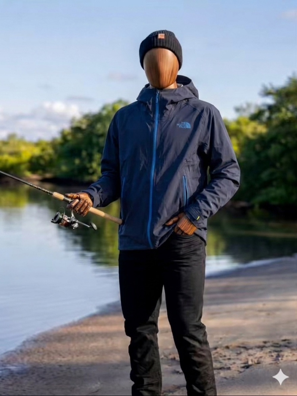The North Face Men's Allproof Stretch Rain Jacket Navy Blue Size M